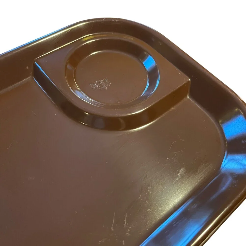 3 VTG Rubbermaid Brown Melamine Snack Trays 11x8